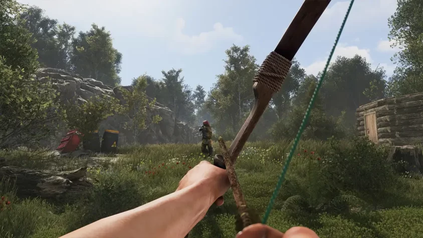 Игровой процесс в Rust, натягивание лука