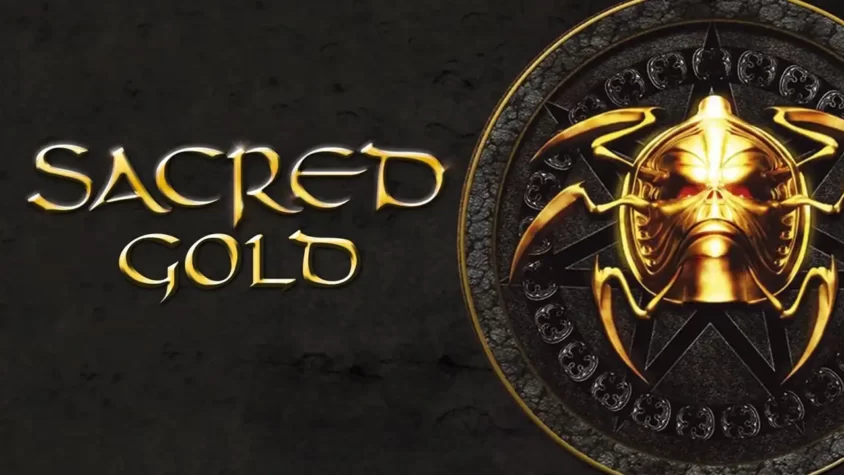 Sacred — культовый аркадный экшен 2004 года. Обложка игры Sacred — на которой всё выглядит куда более внушительно, чем в самой игре.