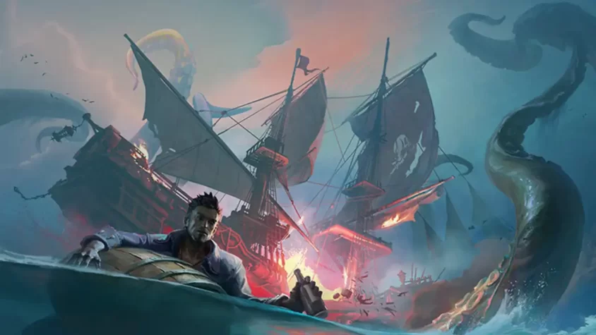 Корабль атакует монстр в Sea of Conquest