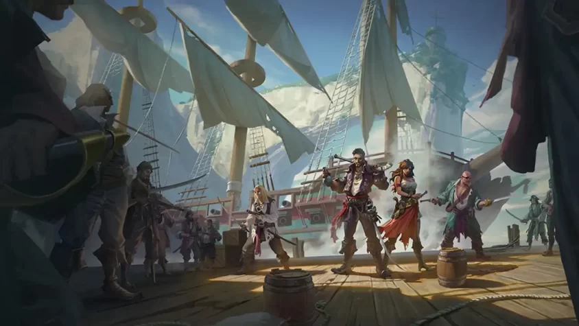 Корабль на фоне разрушенных вражеских судов в Sea of Conquest