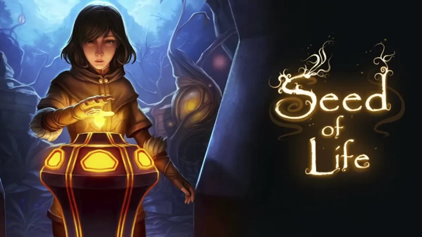Seed of Life - Обложка игры Обложка игры Seed of Life. Персонаж с магической энергией в руке стоит рядом с загадочным артефактом.