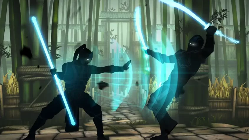 Битва с использованием световых мечей в Shadow Fight 3