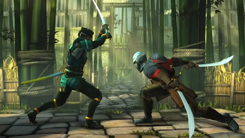 Сражение в стиле Shadow Fight 3 с катаной
