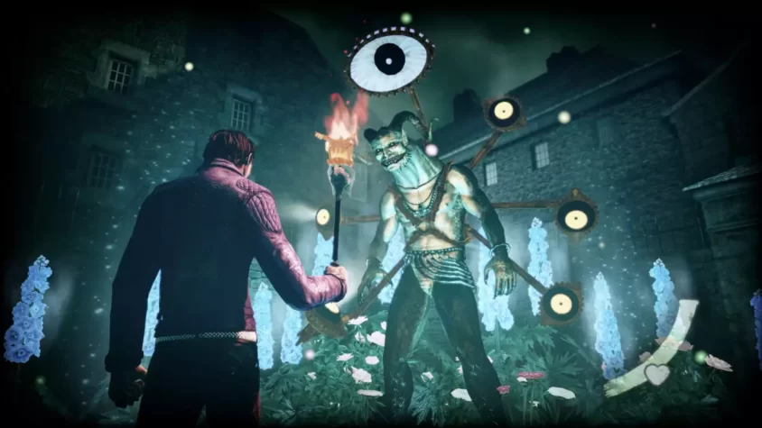Сражение с гигантским монстром в игре Shadows of the Damned