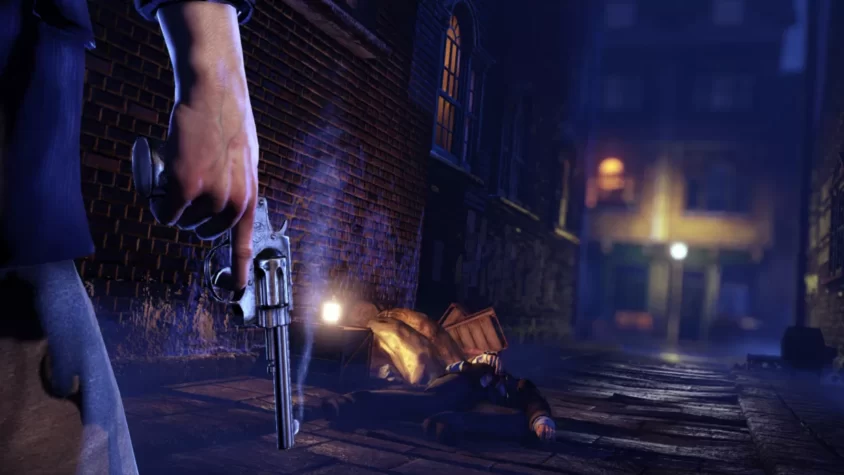 Персонаж с пистолетом в игре Sherlock Holmes: Crimes and Punishments