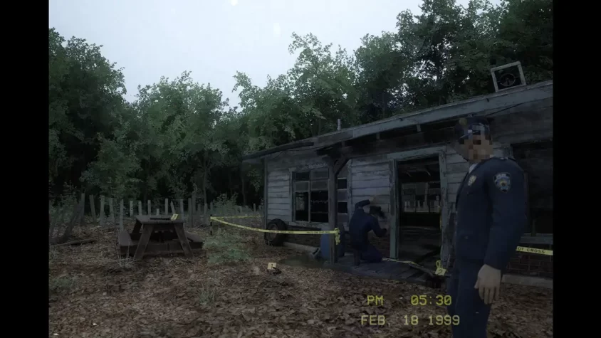 Скриншот игры Silent Breath с палатками в лесу