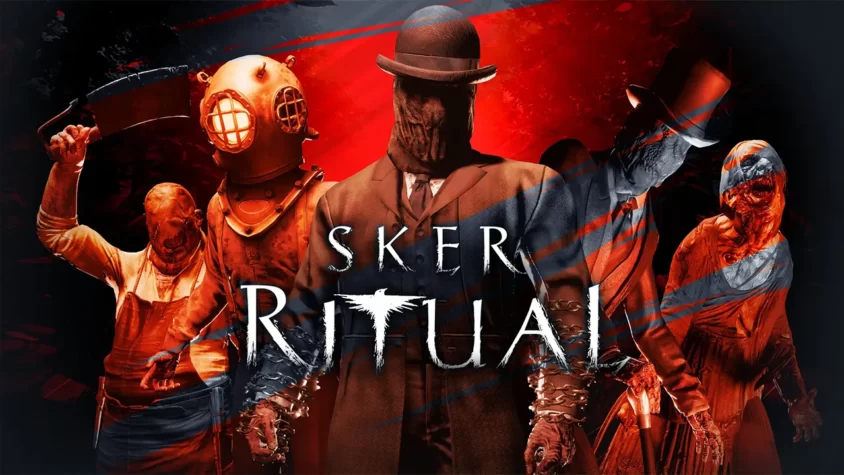 Обложка игры Sker Ritual, с изображением пугающих персонажей и ужасающей атмосферы