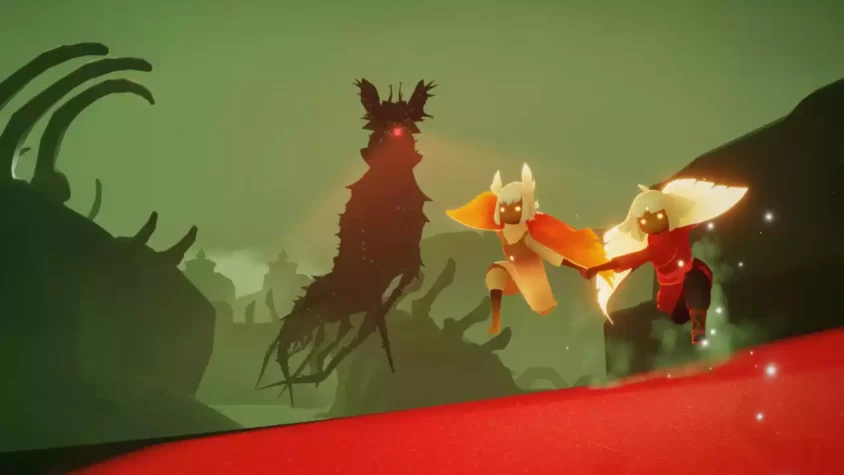 Игроки сидят у костра в Sky: Children of the Light