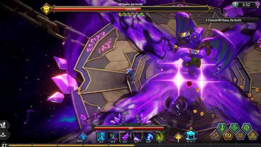 Герой сражается с ордами врагов в игре Soulstone Survivors