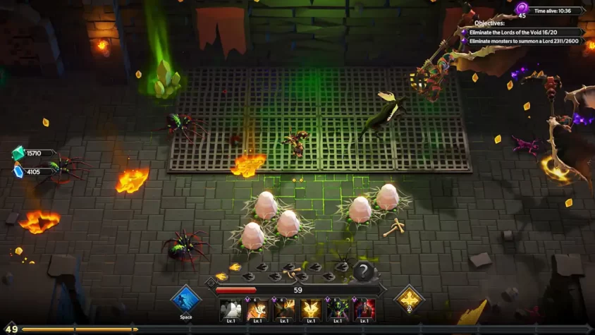 Меню выбора персонажа в игре Soulstone Survivors