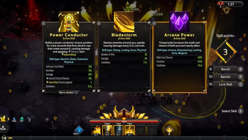 Бой с врагами в подземелье Soulstone Survivors