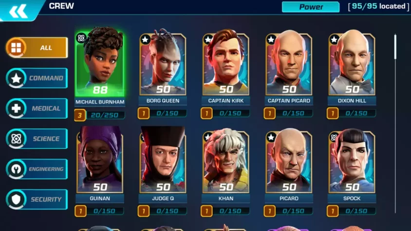Коллекция экипажа в Star Trek Legends