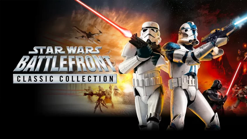Обложка игры STAR WARS: Battlefront Classic Collection Обложка игры STAR WARS: Battlefront Classic Collection — два штурмовика на фоне эпичного космоса