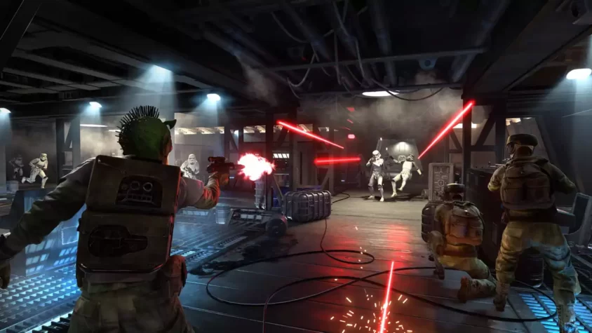 Зимняя битва с AT-AT на фоне холода