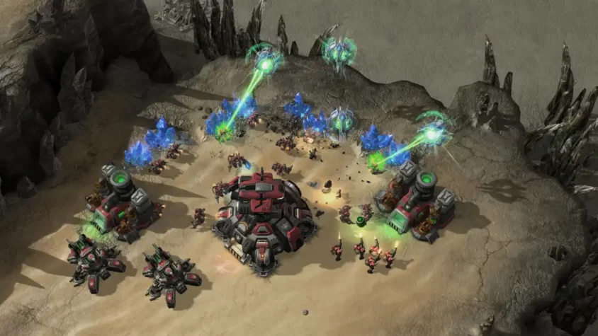 Геймплей с армией Зергов в StarCraft II