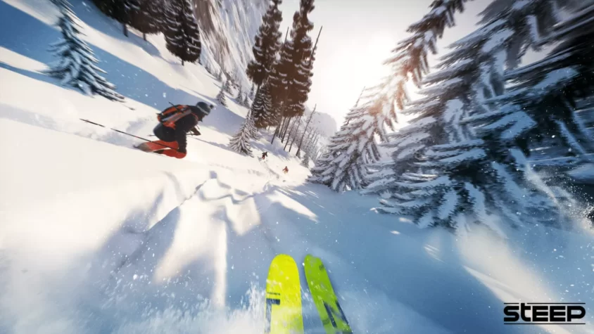 Лыжник Steep мчится через снежные просторы, наверное, уже не думает о безопасности, только о скорости