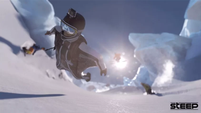 Персонаж в Steep решает, что время для прыжка с высоты – лучшее время для крутых селфи