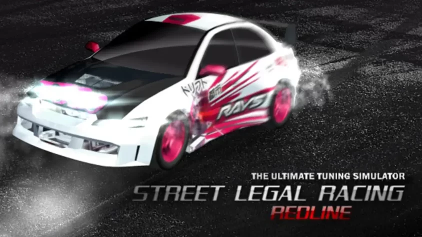 Обложка игры 'Street Legal Racing: Redline' с автомобилем в ярких тонах