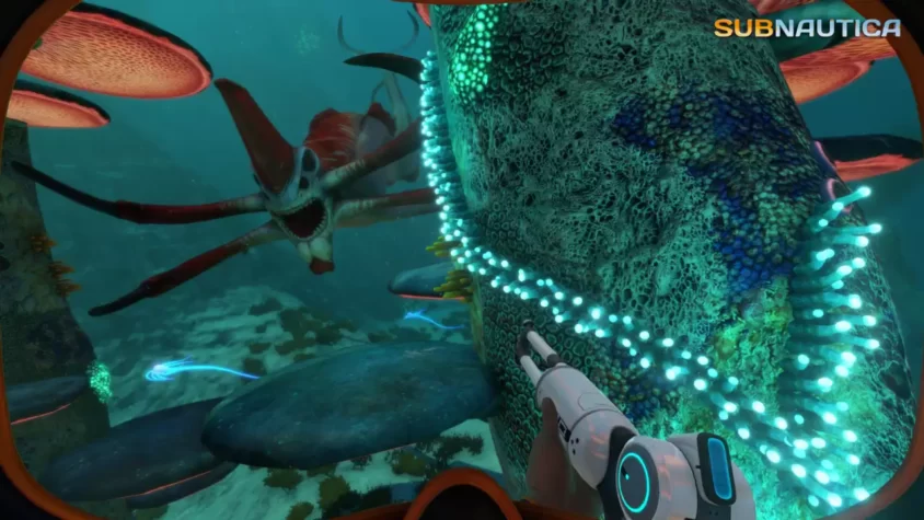 Игровой момент в Subnautica — исследование подводного мира