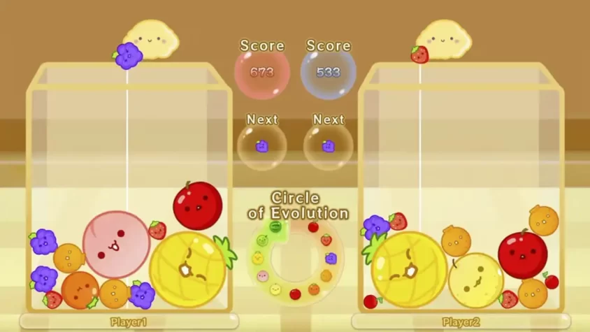 Экран победы в Suika Game