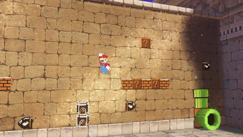 Марио в пиксельном мире Super Mario
