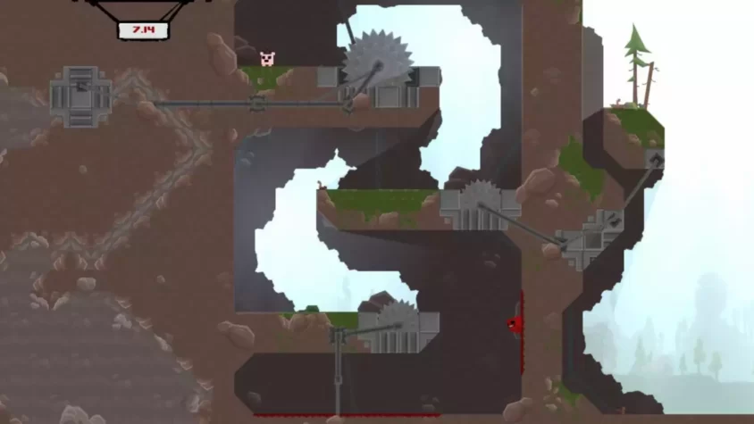Уровень из игры Super Meat Boy