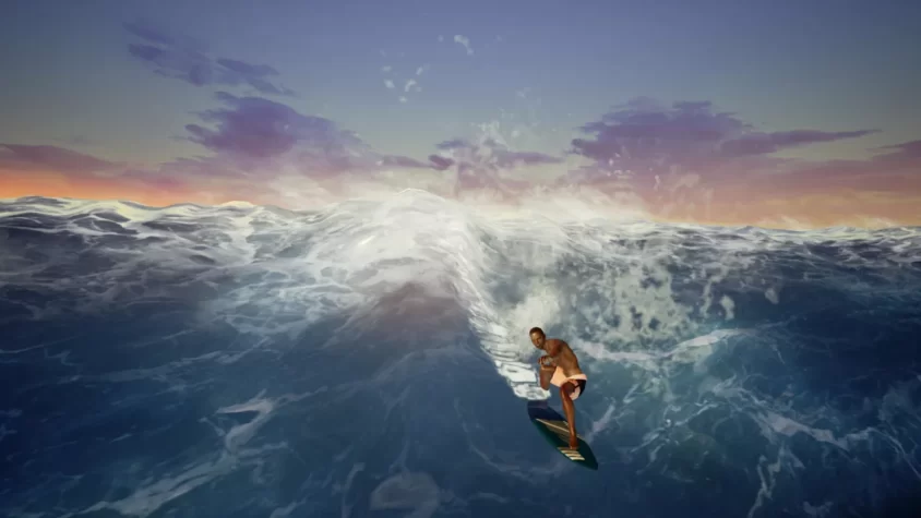 Игрок на серфинговой волне в Surf World Series
