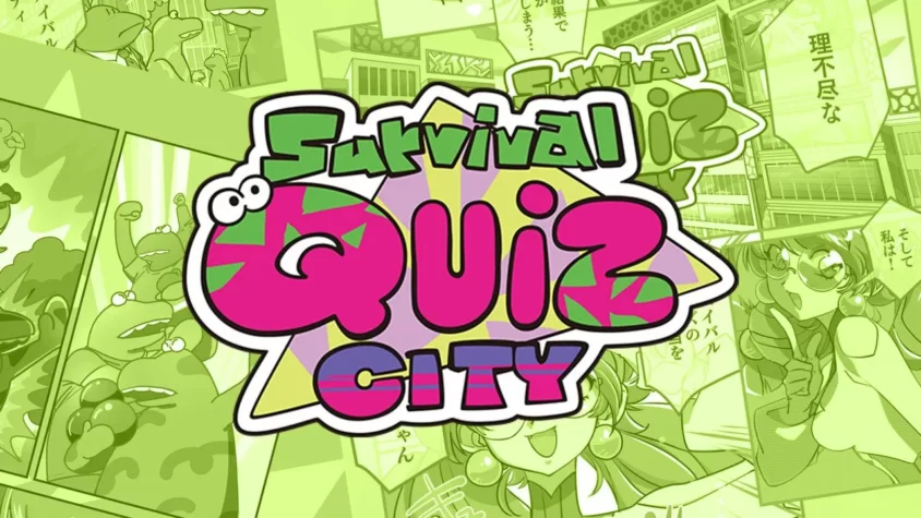 Обложка игры 'Survival Quiz CITY' Обложка игры 'Survival Quiz CITY' с ярким и игривым стилем