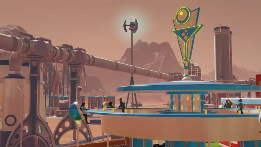 Скриншот игры Surviving Mars с районами под куполами