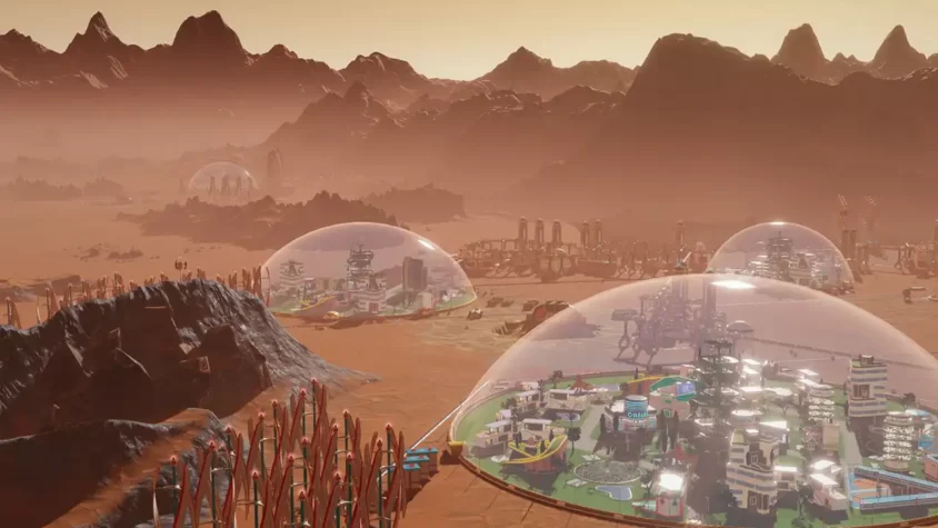 Фото с игрой Surviving Mars с видом на ещё один купол