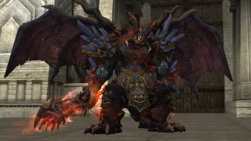 Могущественный демон-лорд в тёмном подземелье