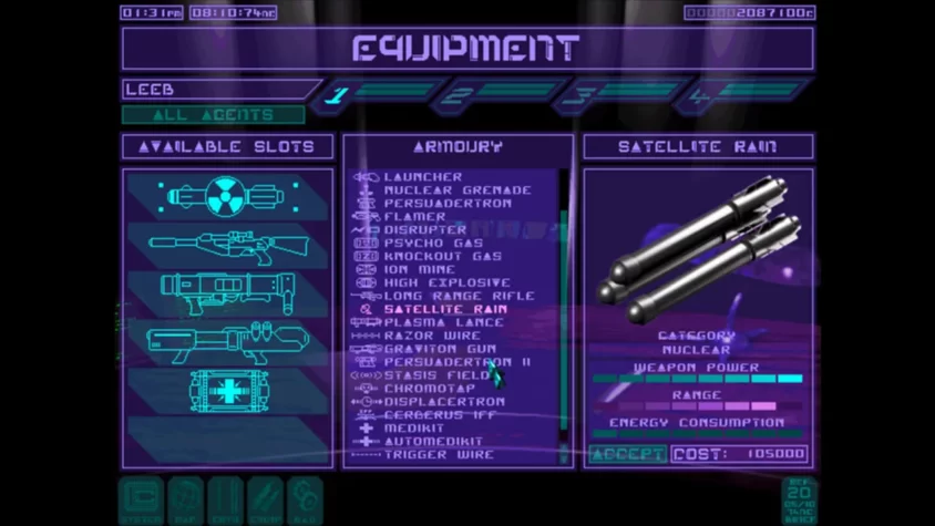Экипировка агентов в игре Syndicate Wars