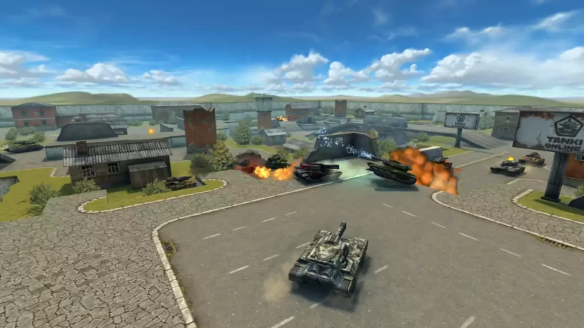 Подрыв и падение танков в Tanki Online