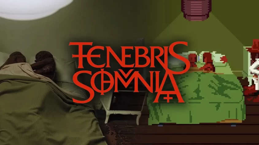 Обложка игры Tenebris Somnia. Жуткий ночной кошмар с пиксельным ужином.