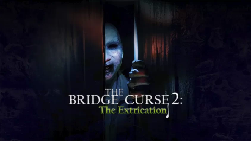 Обложка игры The Bridge Curse 2: The Extrication Покров игры The Bridge Curse 2: The Extrication с пугающим персонажем на фоне темного фона
