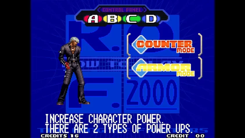 Меню режима в The King of Fighters 2000