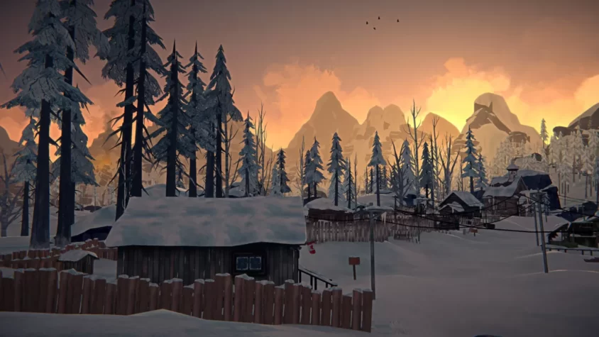 Заснеженная деревня в The Long Dark