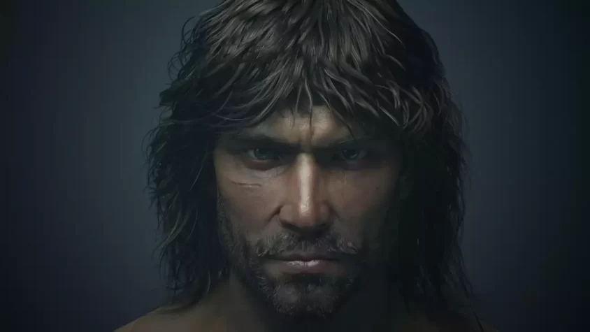 Персонажи на фоне разрушенного поселения