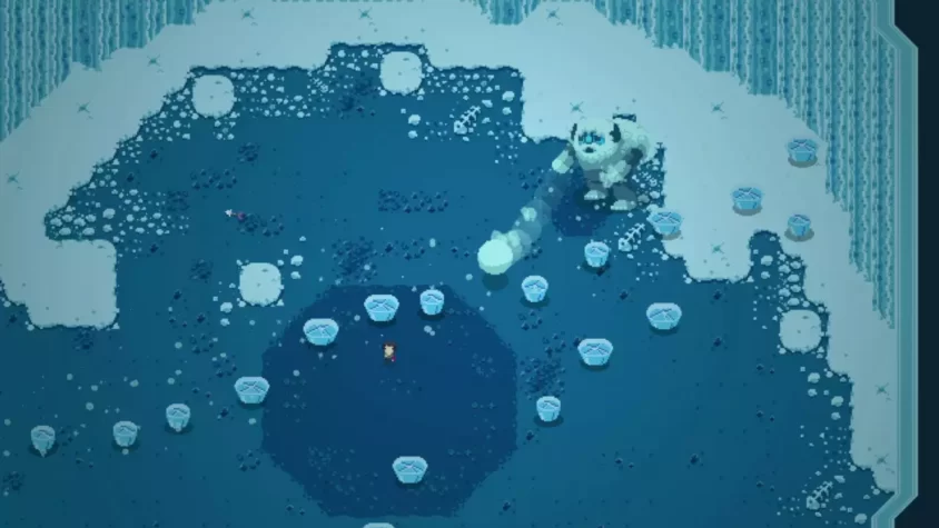 Битва с цветочным титаном в Titan Souls