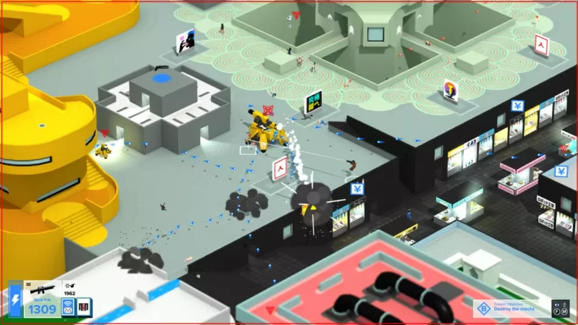 Геймплей Tokyo 42 с элементами боевых действий