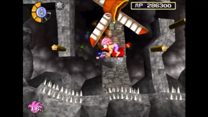 Геймплей Tomba! Special Edition, уровень с мельницей