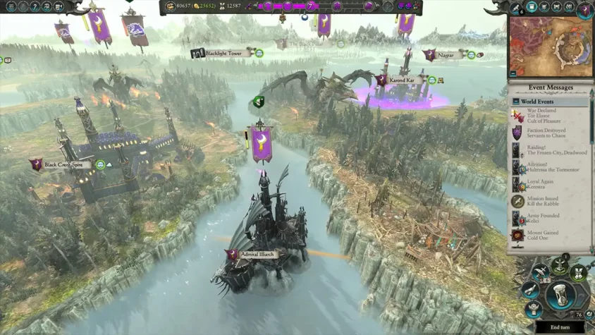 Глобальная карта Total War: Warhammer II с возможностью отправить флот в бой