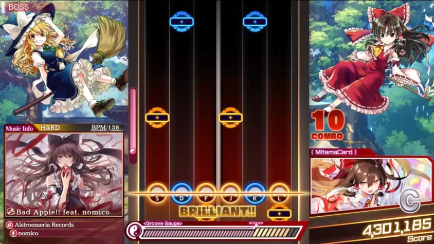 Геймплей: Игра на уровне Hard в Touhou Danmaku Kagura Phantasia Lost