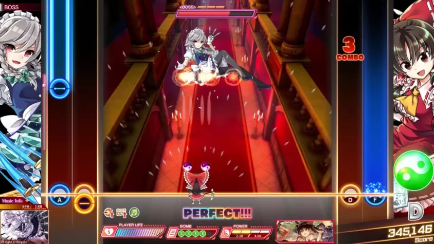 Геймплей: Игра на уровне Hard с композиции Bad Apple!! в Touhou Danmaku Kagura Phantasia Lost