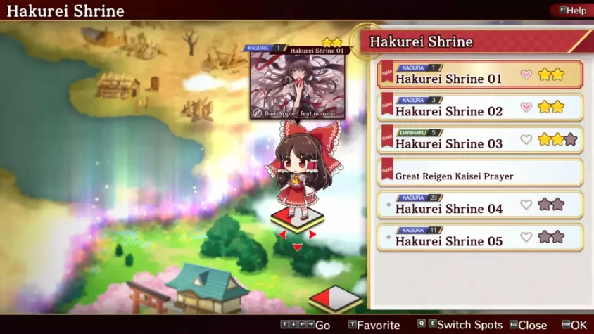 Геймплей: Игра с боссом в Touhou Danmaku Kagura Phantasia Lost