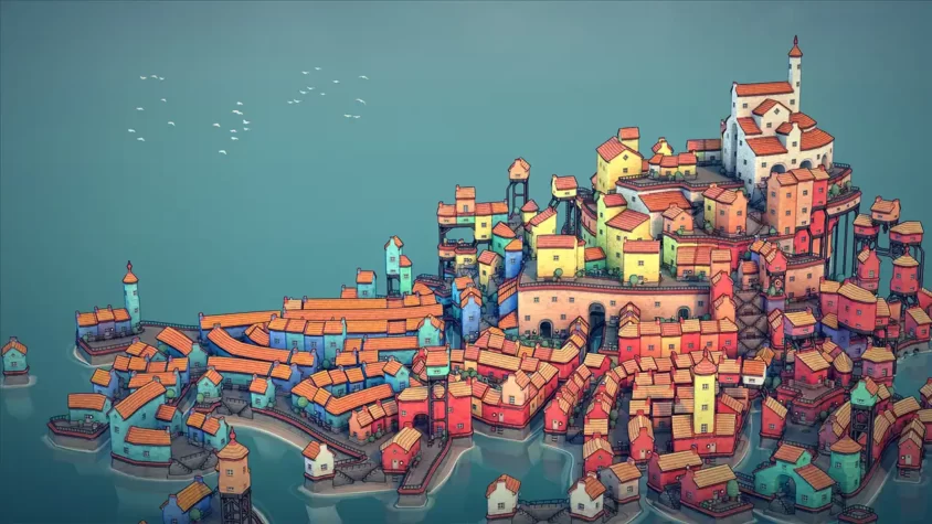 Запутанный лабиринт Townscaper