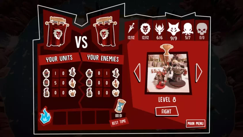 Бой в Toy Tactics с панелью управления