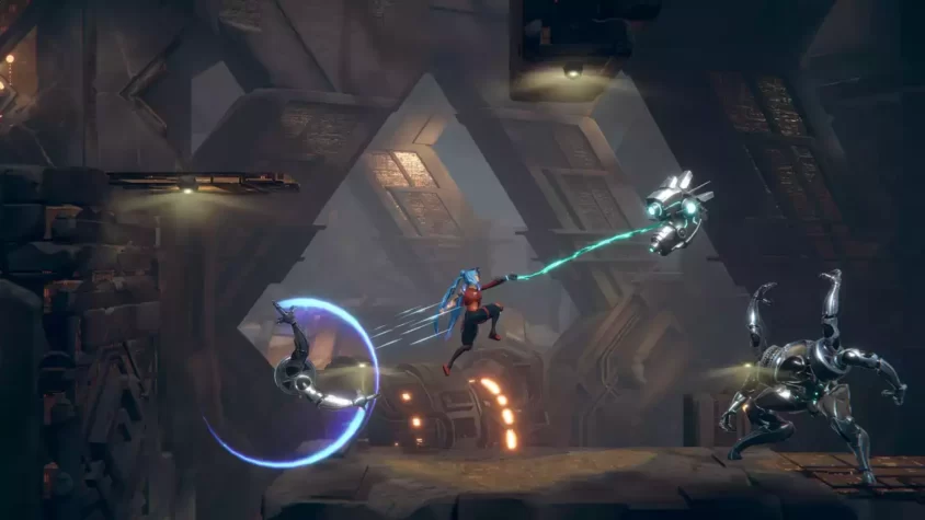 Геймплей Trinity Fusion: героиня использует электрическое оружие