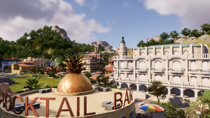 Вид на остров с высоты птичьего полета в Tropico 6