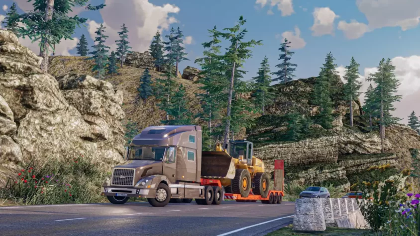 Грузовик и техника с контейнерами в Truck & Logistics Simulator